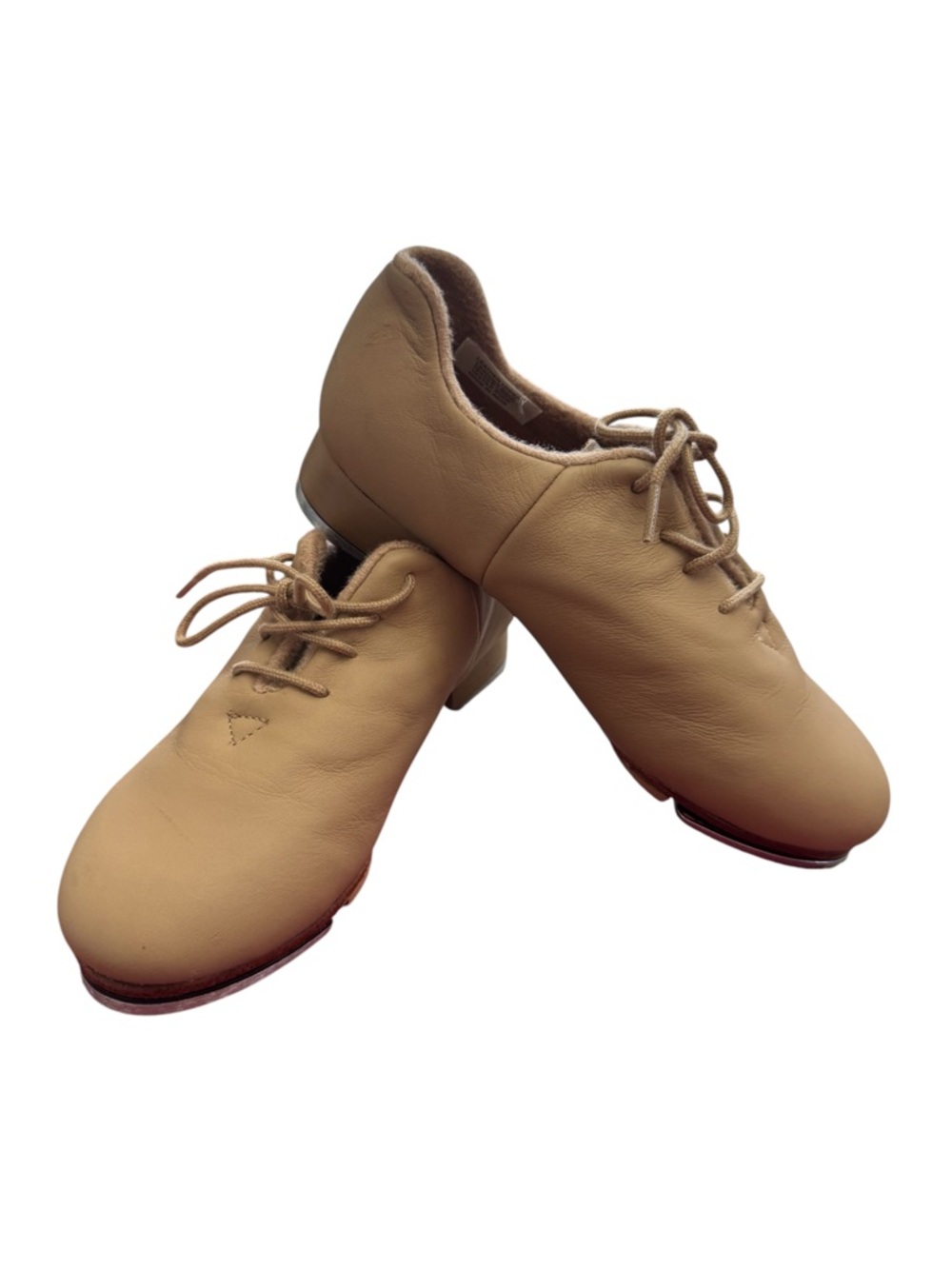 Eurotard Euphonix Tap Dance Shoes Beige Leather Lace-Up Kids 1.5